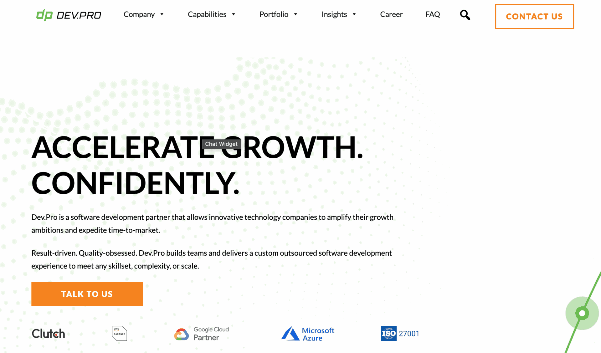dev.pro homepage screenshot