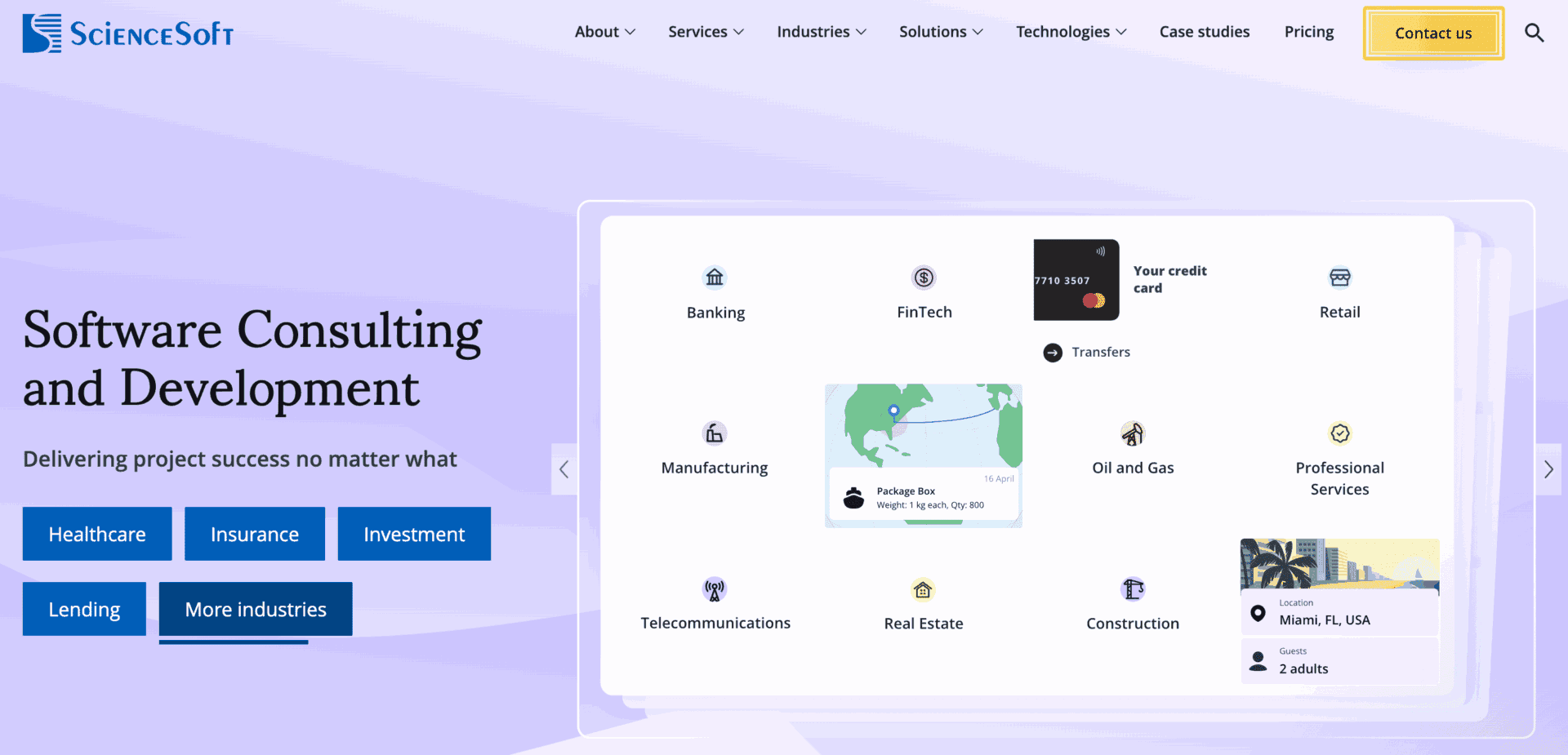 ScienceSoft homepage screenshot