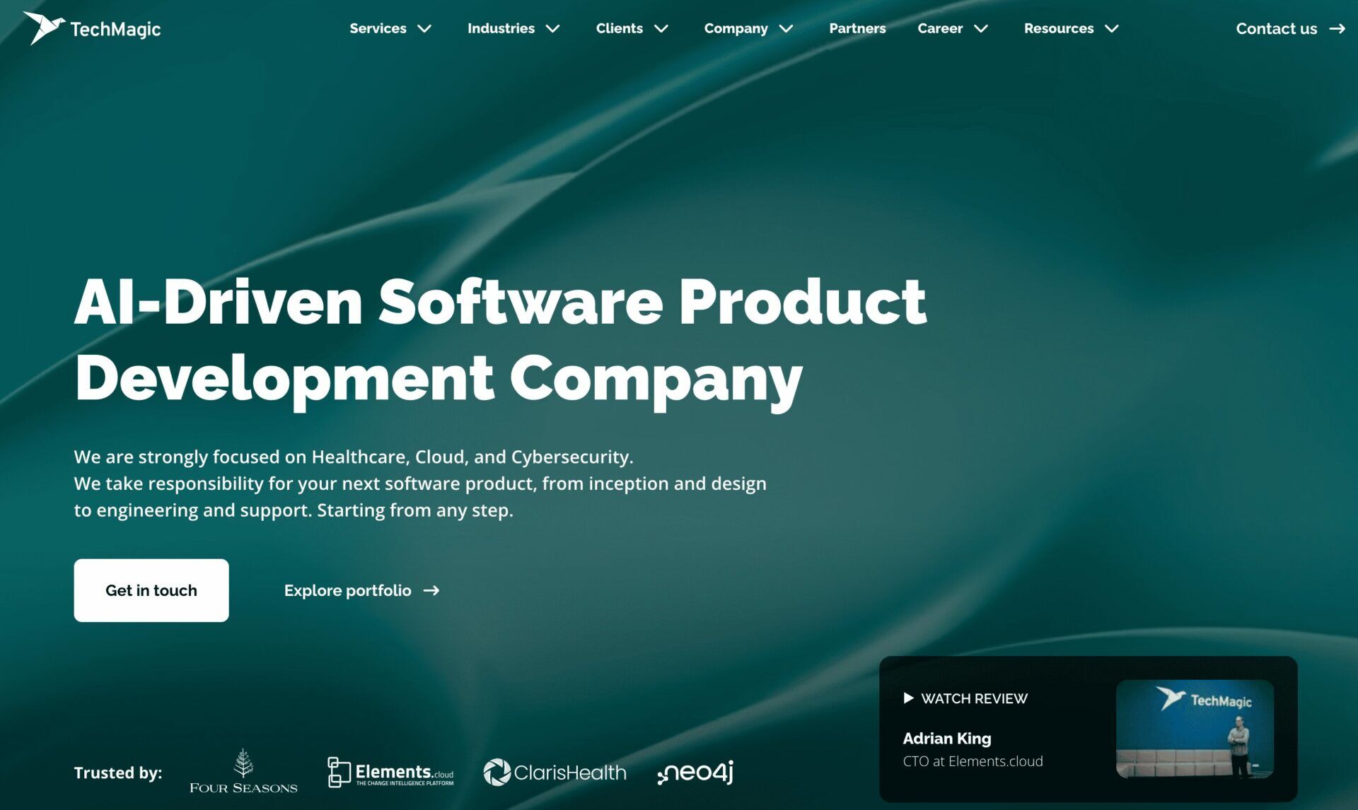 Techmagic homepage screenshot